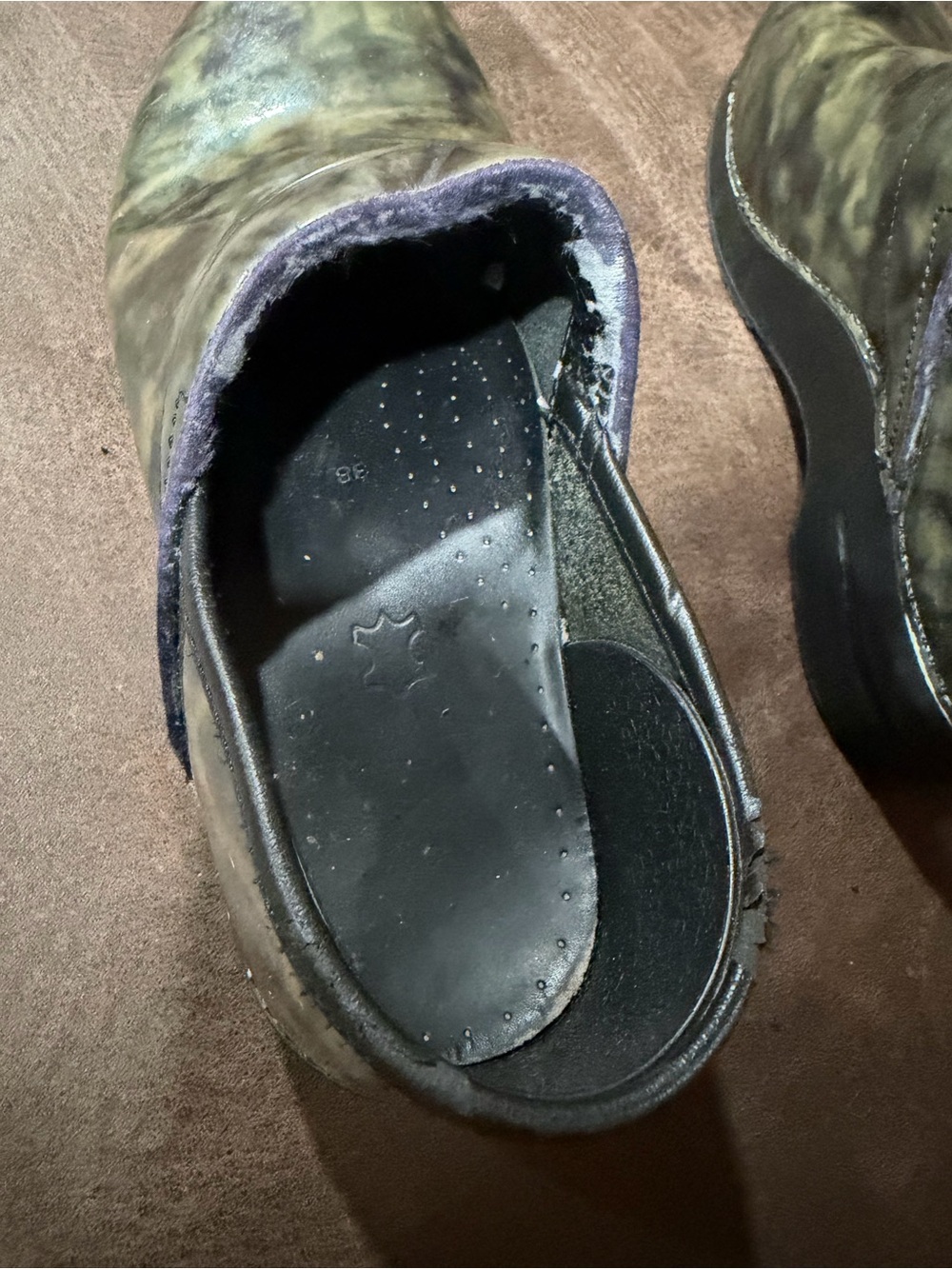 Dansko Professional Marbled Patent Leather Clogs - Picture 8 of 8
